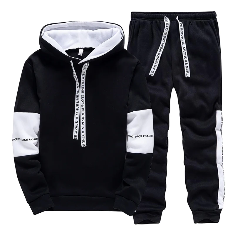 Winter Clothing For Men - Черно-белый мужской спортивный костюм: модные повседневные