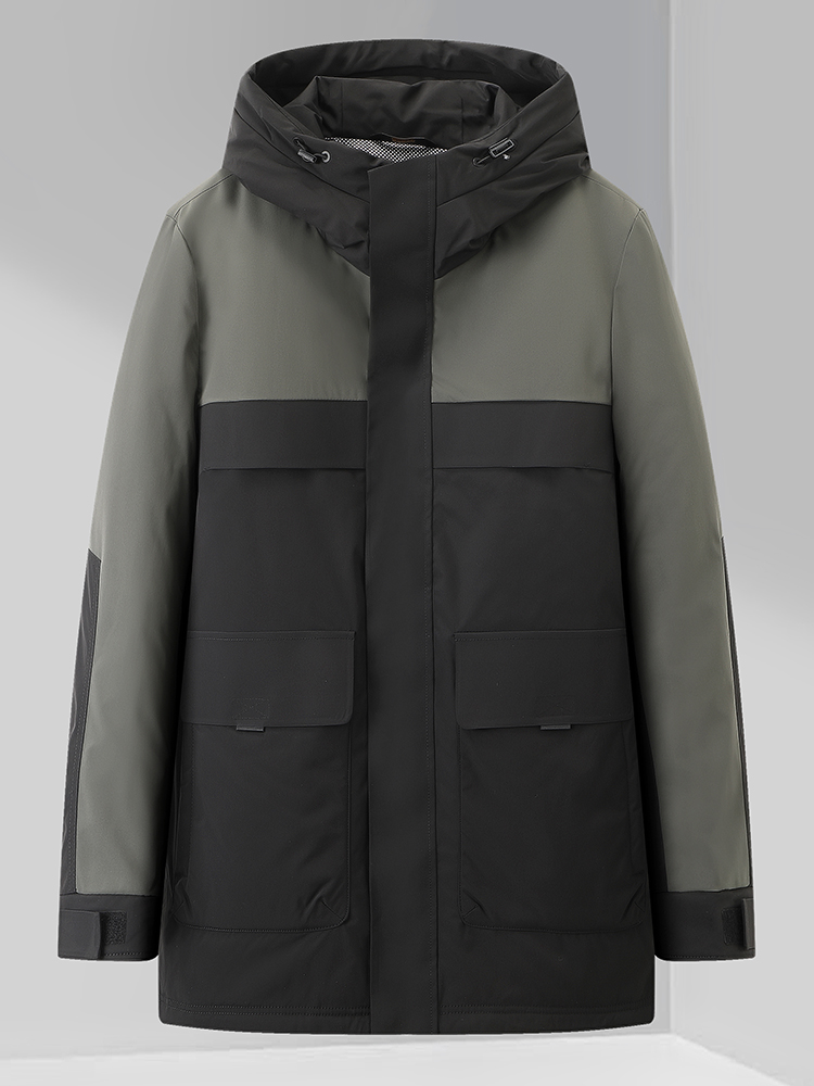 Winter Clothing Brand Names - Мужская модная повседневная куртка-пуховик средней длины
