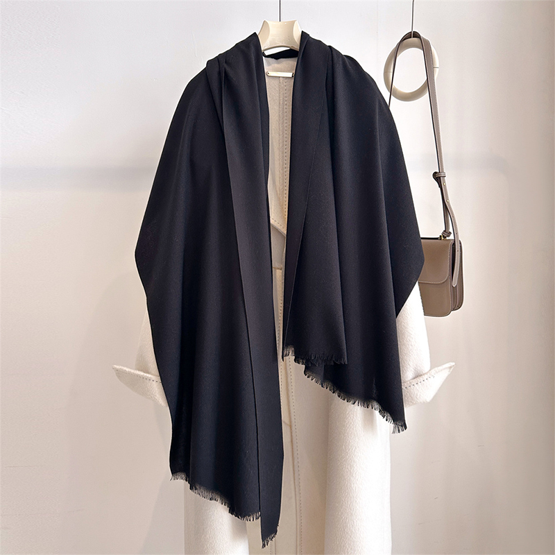Cashmere Scarf Wrap - Роскошный зимний кашемировый шарф, женский однотонный
