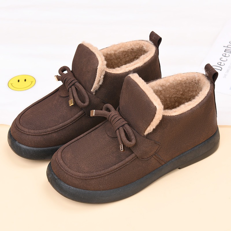 Snow Boot Fur Lined - Женские зимние ботинки с бантом, утепленные