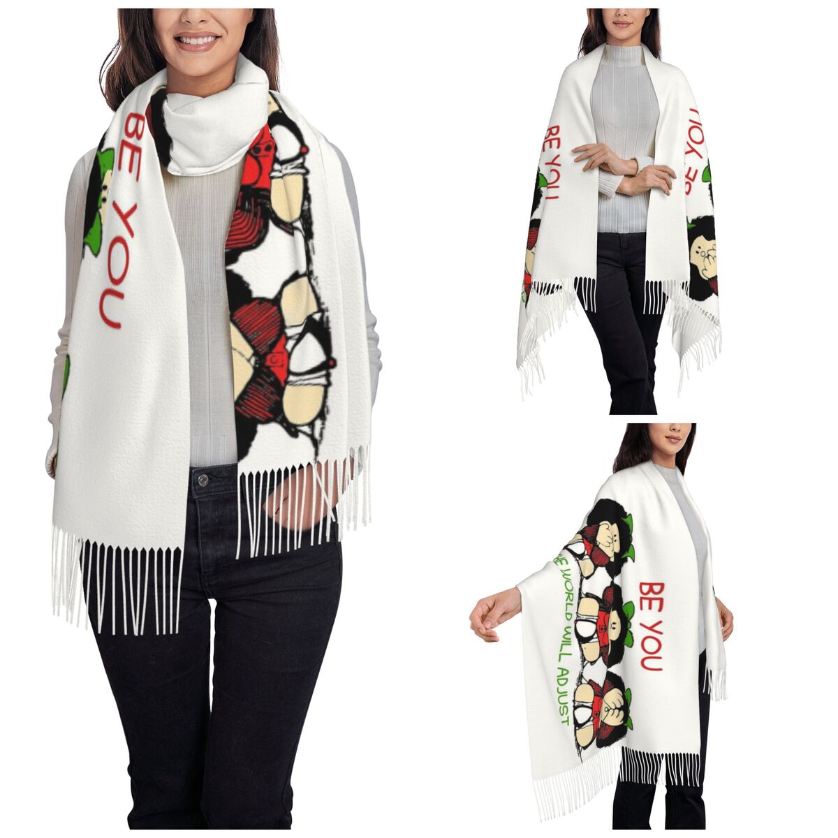 Женский шарф с кисточкой, трой – обзор и цена Cashmere Scarf Wrap