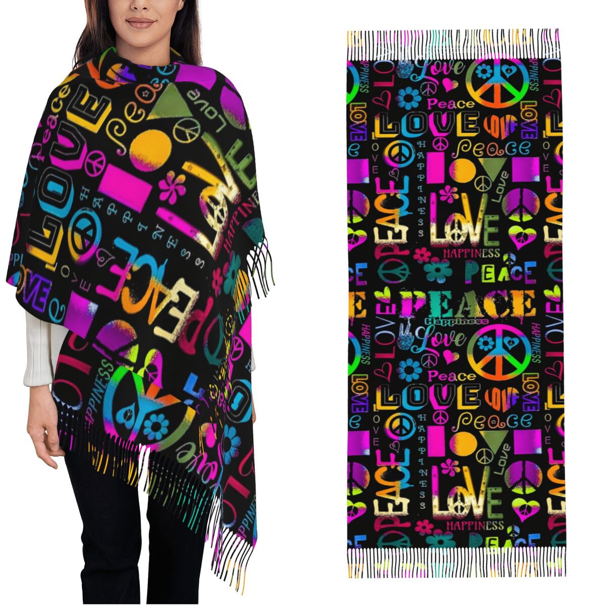 Женский шарф с кисточками Peac – обзор и цена Cashmere Scarf Wrap